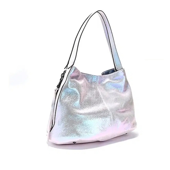 Aimee Kestenberg Leather Expandable Shopper Mystic Metallic Lovers Lane Bag - Picture 2 of 16